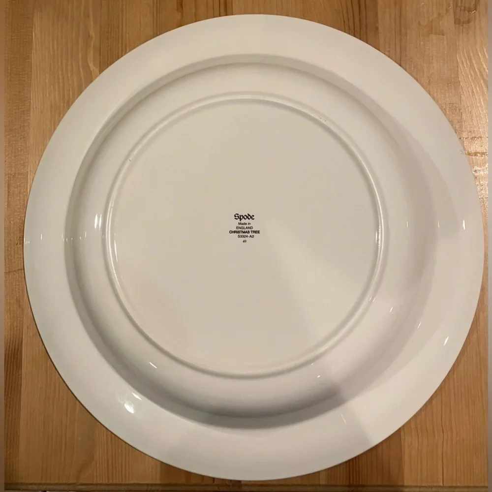 Spode Christmas Tree Green Trim S3324-A2 Dinner Plate 12 Inches EUC